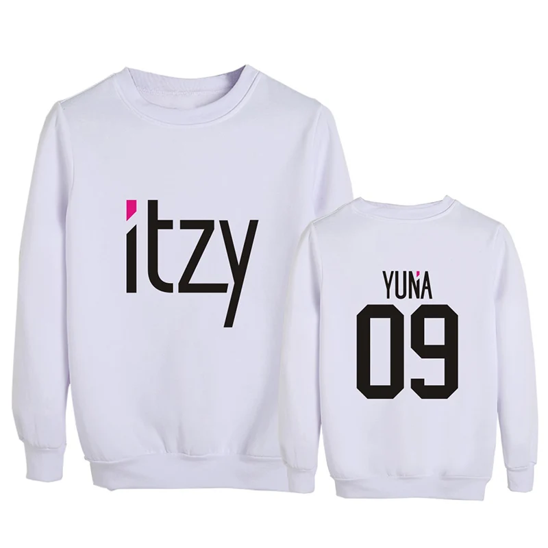 Kpop ITZY YUNA RYUJIN CHAERYEONG LIA YEJI толстовки с круглым вырезом Топы с длинными рукавами пуловеры толстовка PT1071