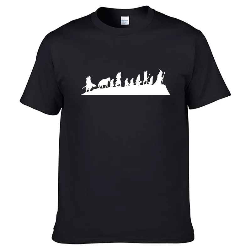 Новая модная футболка «Властелин Колец», высокое качество, черная, белая, с коротким рукавом, летняя, Классическая, брендовая футболка, унисекс, уличная одежда - Цвет: 2