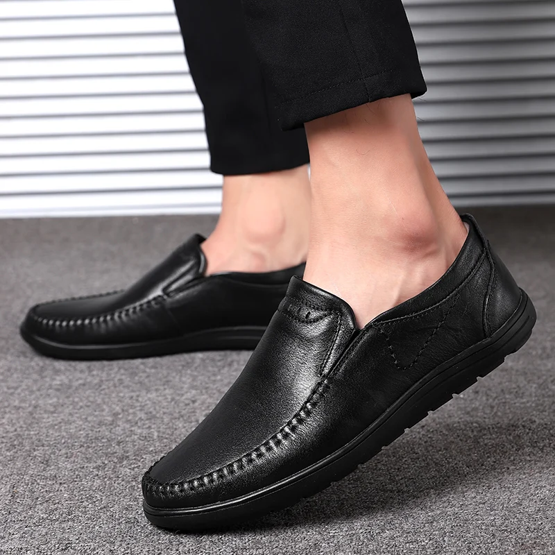 

Leather Men Shoes Casual Slip on Formal Loafers Men Moccasins Italian style Black Male Driving Shoes big size 47 o4