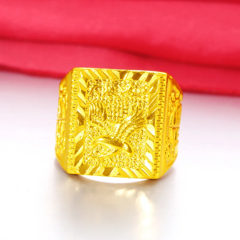 

Not Fade Forever In Water Solid 14 K Gold Ring for Men Anillos De Bizuteria Wedding Fine Jewelry Anillos Mujer Men Ring Box Male