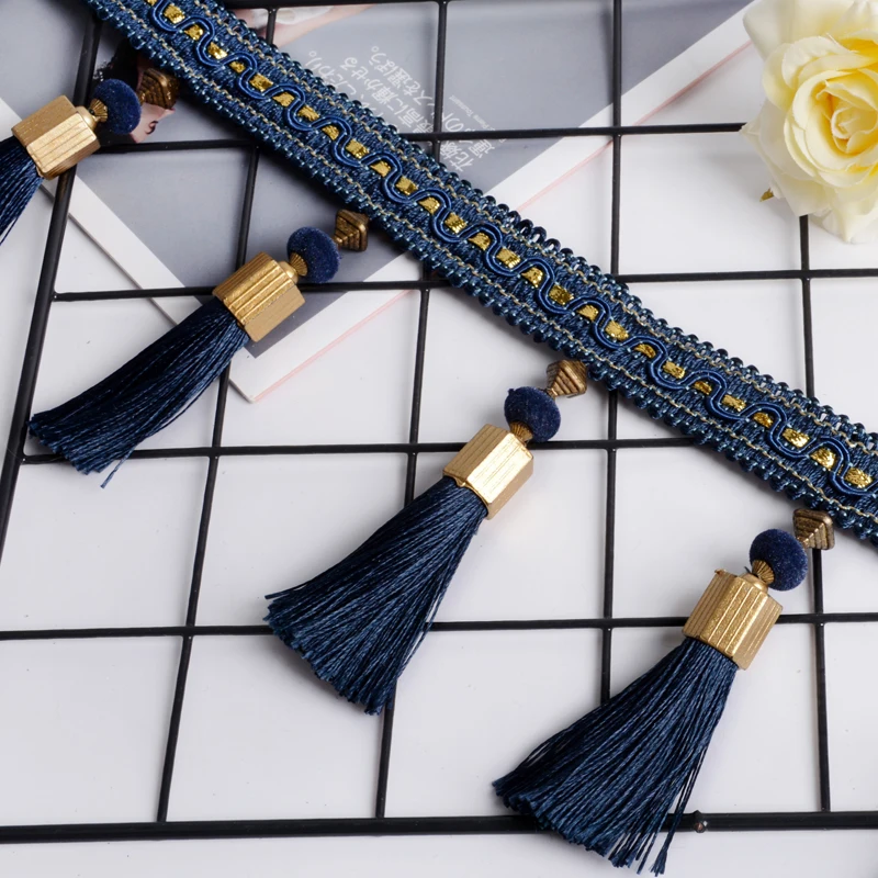 

QGVLish 12 м/лот, металлические декоративные кисти для занавесок, бахрома, кружевная отделка, сделай сам, шитье, для дивана, для сцены, Аксессуары для штор, кружевные ленты, ремни