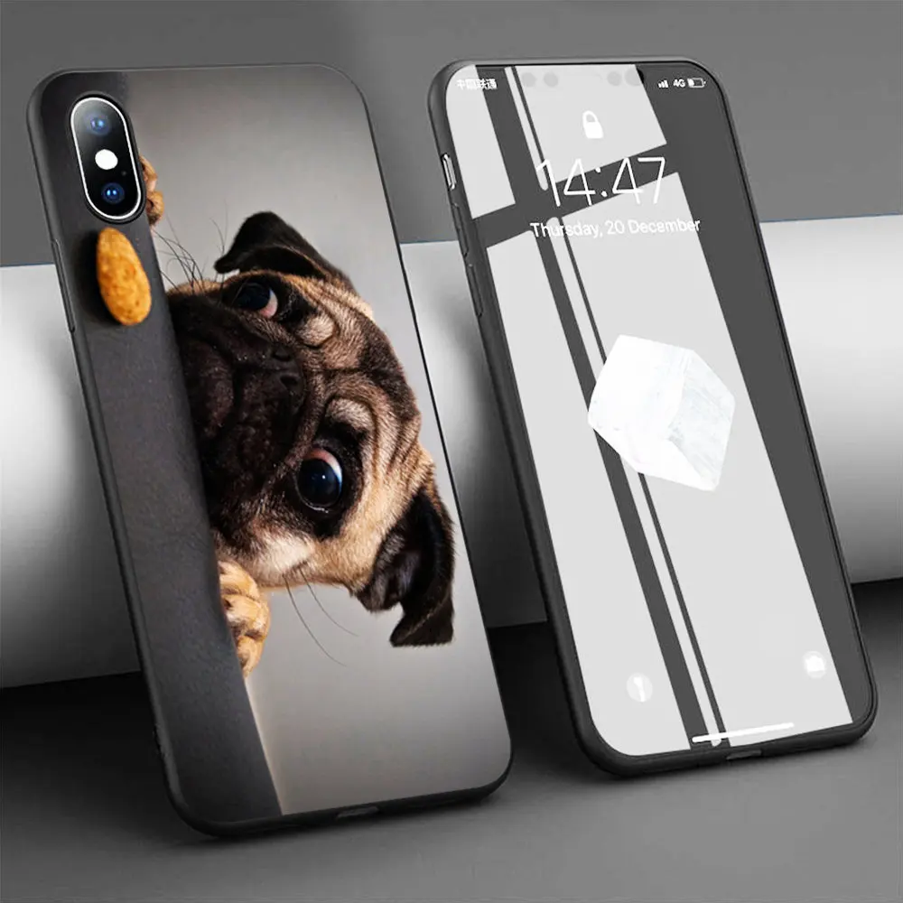 Coque Смешные мопса уход за кожей лица крупным планом чехлы для мобильного телефона