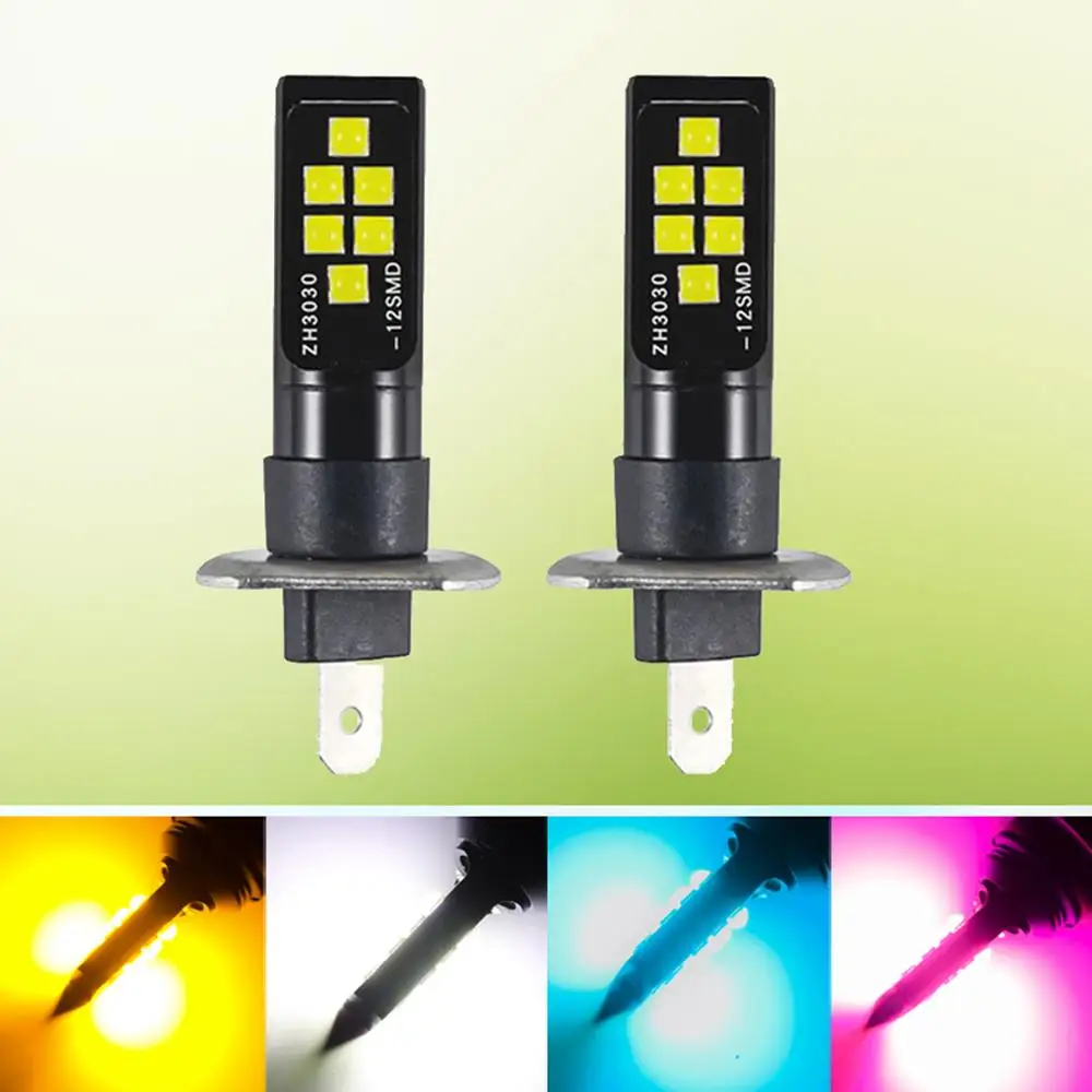 

2 шт. авто H1 светодиодный H3 Светодиодный Super Bright 3030 чипов высокая мощность автомобиля противотуманные фасветильник s автомобиля дальнего све...