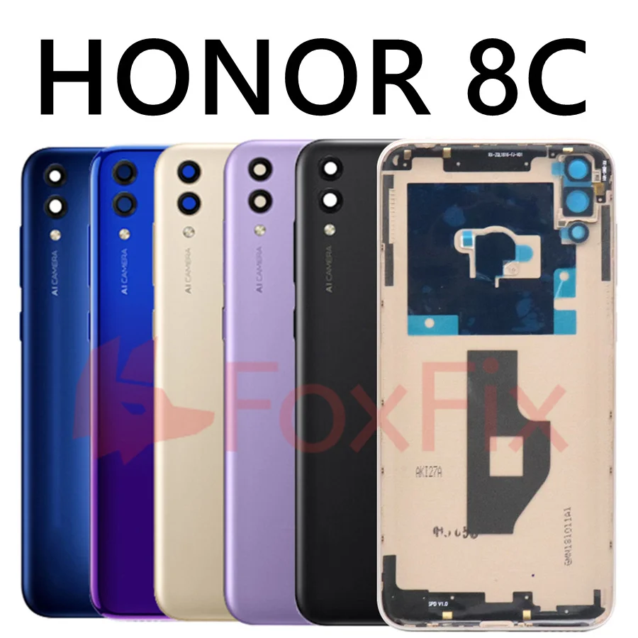 Задняя крышка для Huawei честь 8C Крышка батарейного отсека Дверь задняя корпуса
