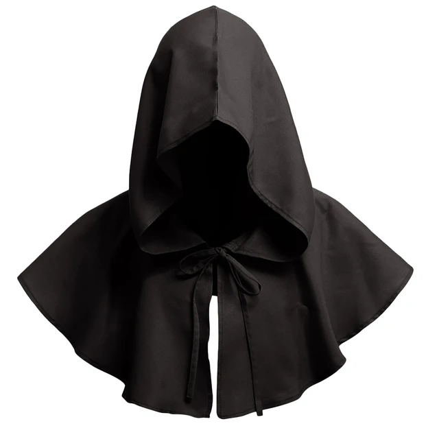 Wholesale Halloween non-stretch gothic printing short hooded cape