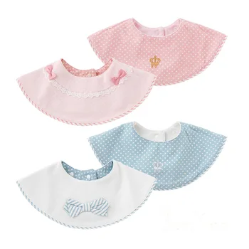

New Newborn Cotton Bib Rotating Shape Korean Baby Bib Children's Eating Bib Baby Waterproof Bibs Rotating double Snap Bibs