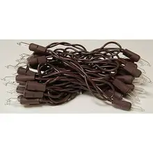 35 Ct Count Christmas Lights Brown Wire Cord Light Set Primitive Farmhouse Craft
