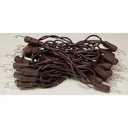 35 Ct Count Christmas Lights Brown Wire Cord Light Set Primitive Farmhouse Craft