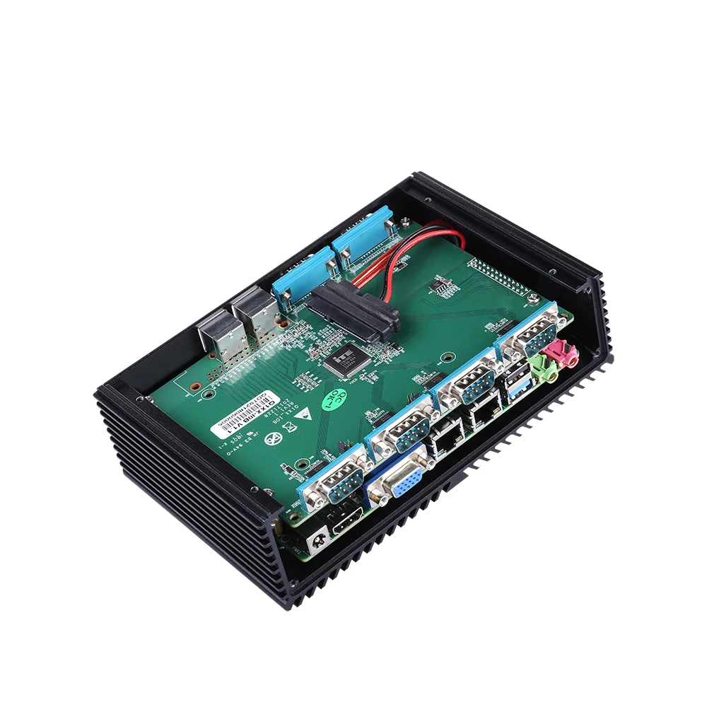Мини ПК промышленный Qotom без кулера j1900 четырехъядерный 2 0 ГГц 2x LAN 8x USB 7x COM порты