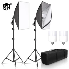 

Studio Kit Photo Softbox Light Box Lighting Single Led Lamp with Tripod Photography Shooting Soft Box Flash E27 Accessories