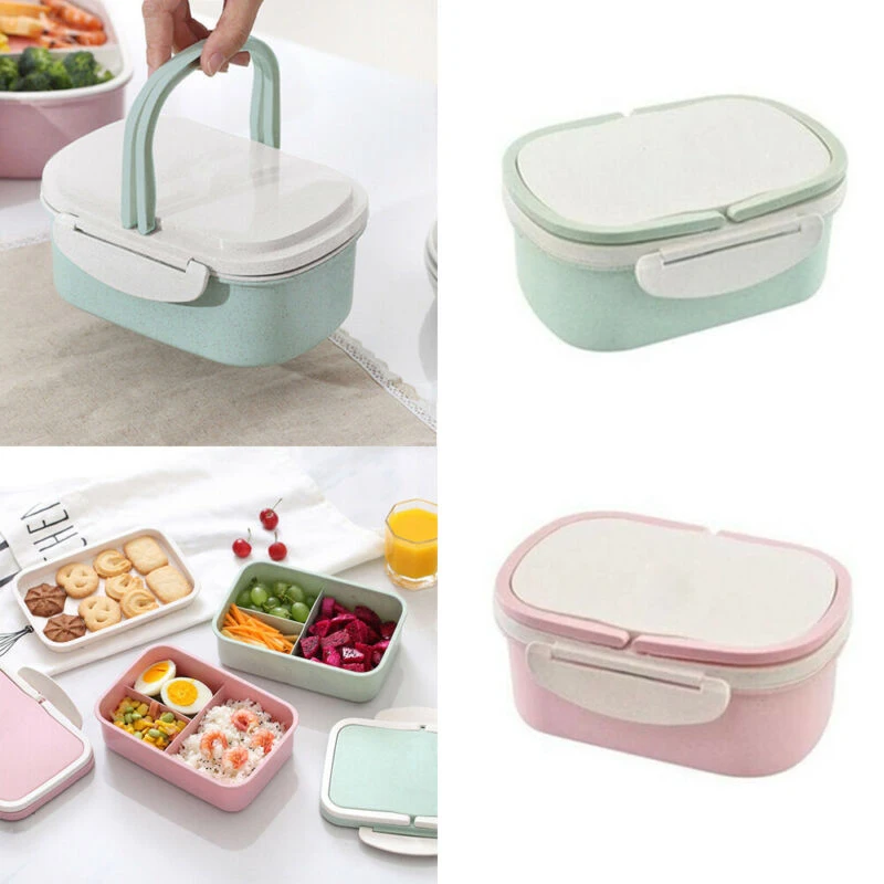 1* Ланч-бокс Пшеничная солома W/столовая посуда микроволновая печь Bento Ланч-бокс контейнер для еды