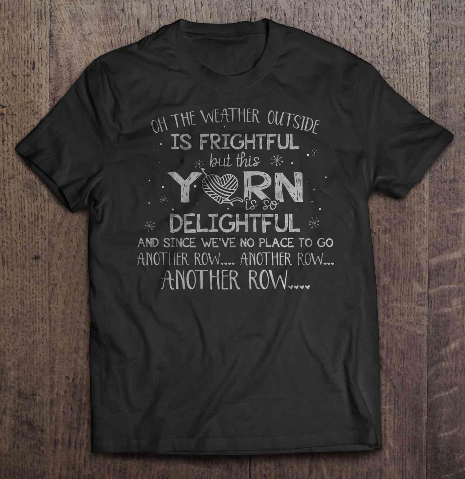 Men T Shirt Oh The Weather Outside Is Frightful But This Yarn So Delightful Snowflakes Christmas Sweater Women t-shirt | Мужская одежда
