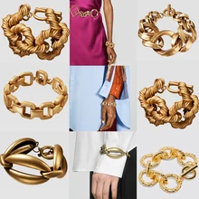 Панк ZA браслет ручной работы массивные браслеты для женщин модные новые трендовые Ювелирные изделия дружба вечерние браслеты с подвесками браслеты