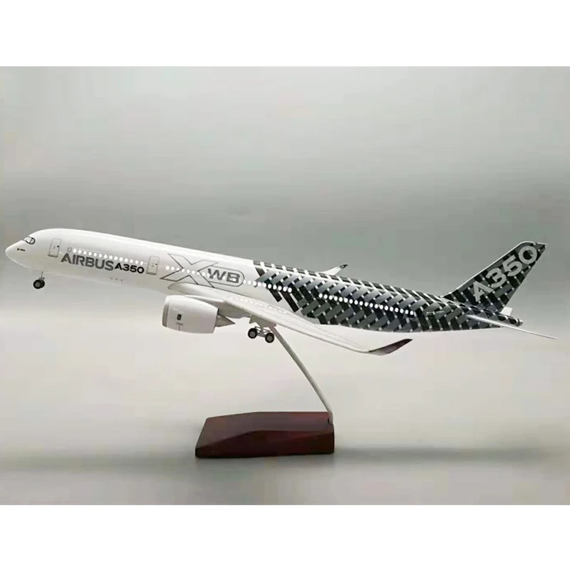 with light 47 см 1/144 Масштаб Модель самолета Airbus A350XWB оригинальная модель Смола змеиная кожа с светильник колесо самолет игрушка для коллекции подарок - Цвет: with light