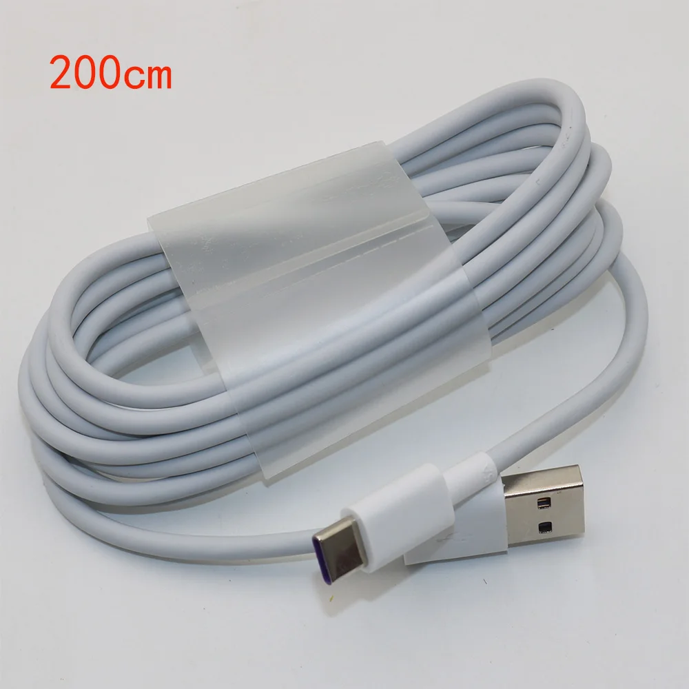 Huawei USB 5A type C кабель P30 P20 Pro lite Mate20 10 Pro P10 Plus lite USB 3,1 type-C Супер зарядный кабель - Цвет: 200cm 5A cable