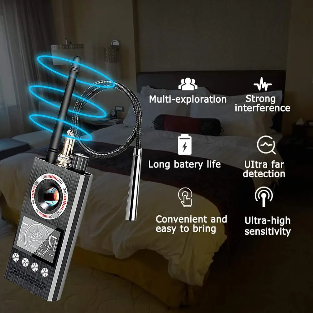 Anti Spy Wireless RF Signal Detector Bug GSM GPS Tracker Hidden Camera Eavesdropping Device Military Professional K68 VS K88 K18 hidden camera detector infrared camera detector camera detector signal detector