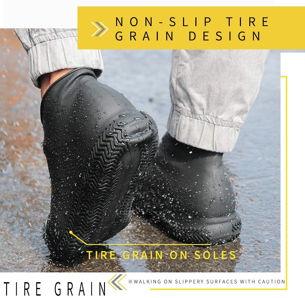 Waterproof Shoes Covers Environmental Protection Reusable Anti-Slip Motorcycle Rain Boot Soft Cover Silicone Elastic-3