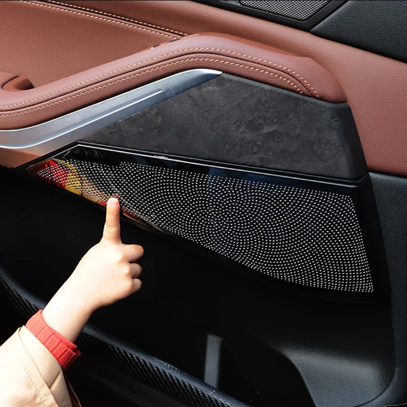 

For BMW X5 G05 2018 2019 2020 Car Styling Door Gate Loudspeaker Sound Chrome Speaker Cover Trim Frame Sticker Interior Accessory