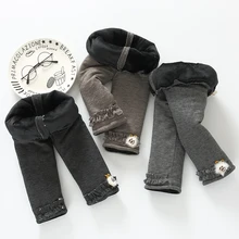 Штаны для маленьких девочек; осенне-зимние леггинсы для малышей; утепленные бархатные брюки для маленьких мальчиков; хлопковые детские штаны с рисунком