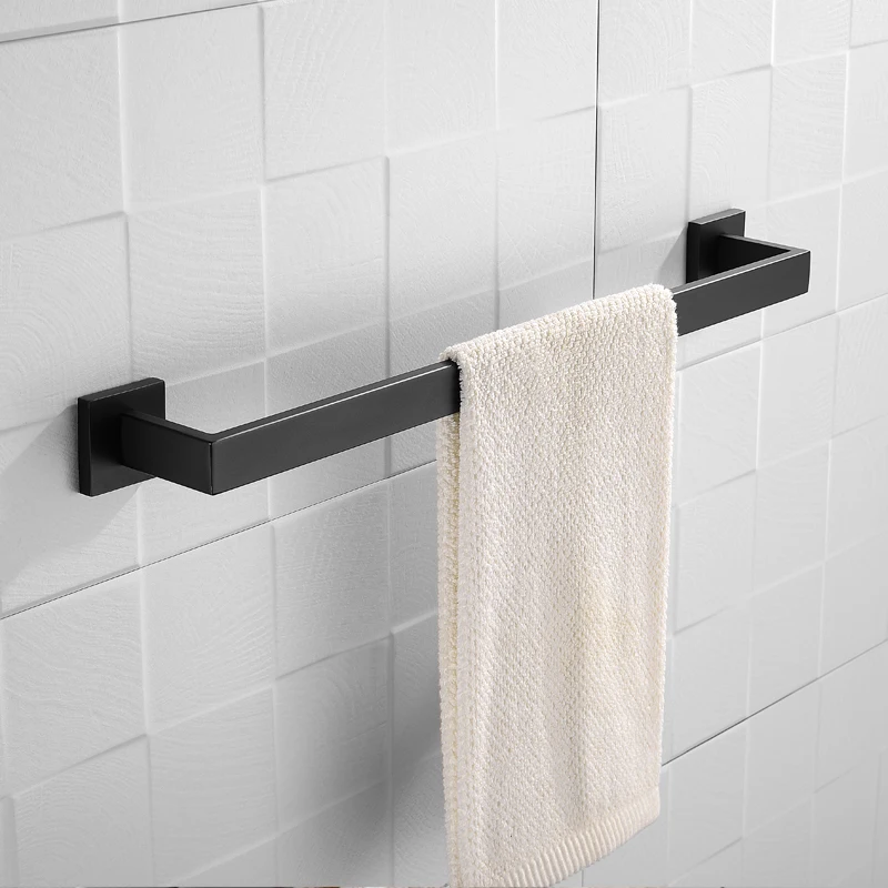 

Ванная комната настенный вешалка для полотенец SUS 304 нержавеющая сталь матовый черный двойной полотенце бар аксессуары для ванной комнаты