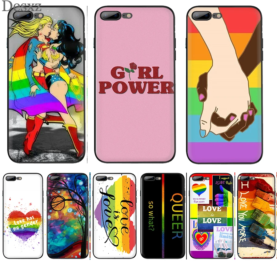 Gay Lesbian LGBT Rainbow Pride ART Phone Case for iPhone 8 7 6 6S Plus 11 Pro X XS XR MAX 5 5S SECover |