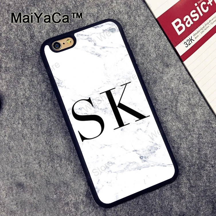 MaiYaCa монограмма индивидуальный мрамор инициалы задняя крышка Fundas для iPhone XR XS Max X 11 Pro MAX 6 6S 7 8 Plus 5S чехол