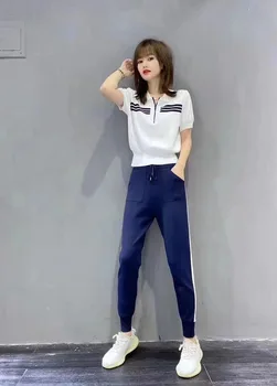 

fashion classic letter long-sleeved cotton baseball uniform cotton trousers Slim casual sports suit two-piece