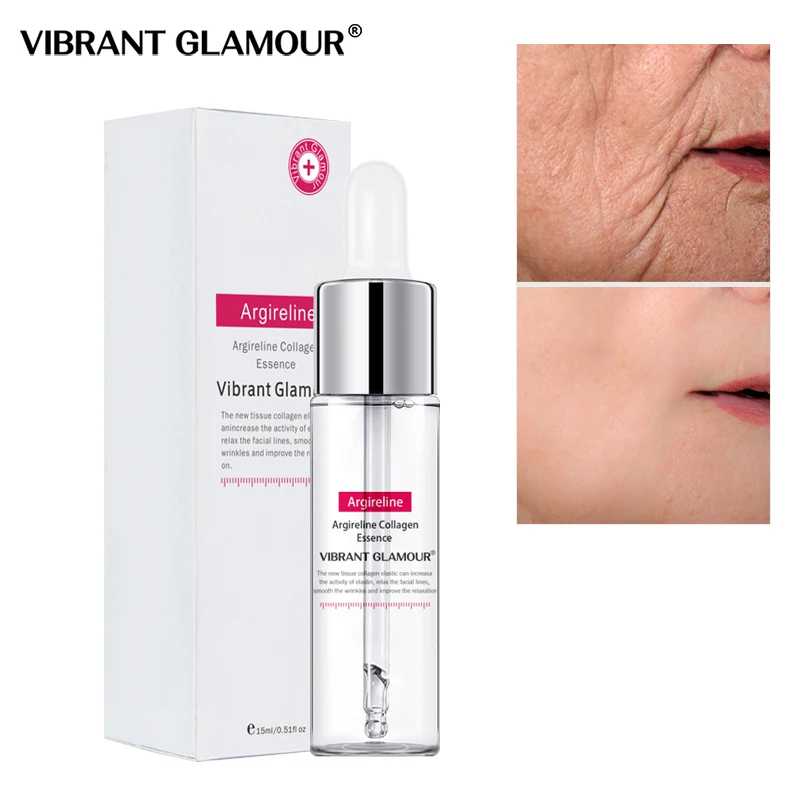 

VIBRANT GLAMOUR Argireline Collagen Serum Essence Peptide Face Hyaluronik Asit Serum Anti Aging Wrinkle Whiten Visage Skin Care