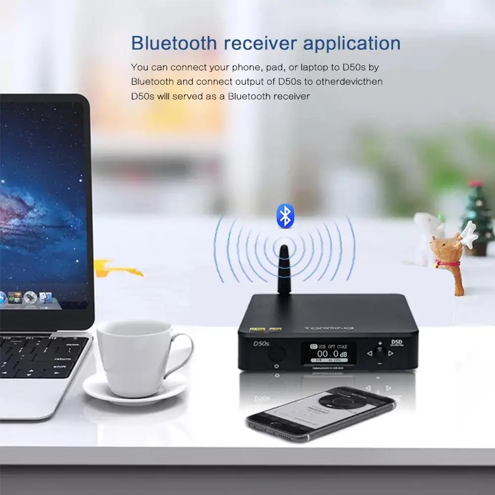 Топпинг D50S двойной ES9038Q2M Bluetooth 5,0 HiFi аудио Настольный ЦАП Декодер USB ЦАП PCM 32 бит/768 k DSD512 DOP64 LDAC/AAC/SBC/aptX