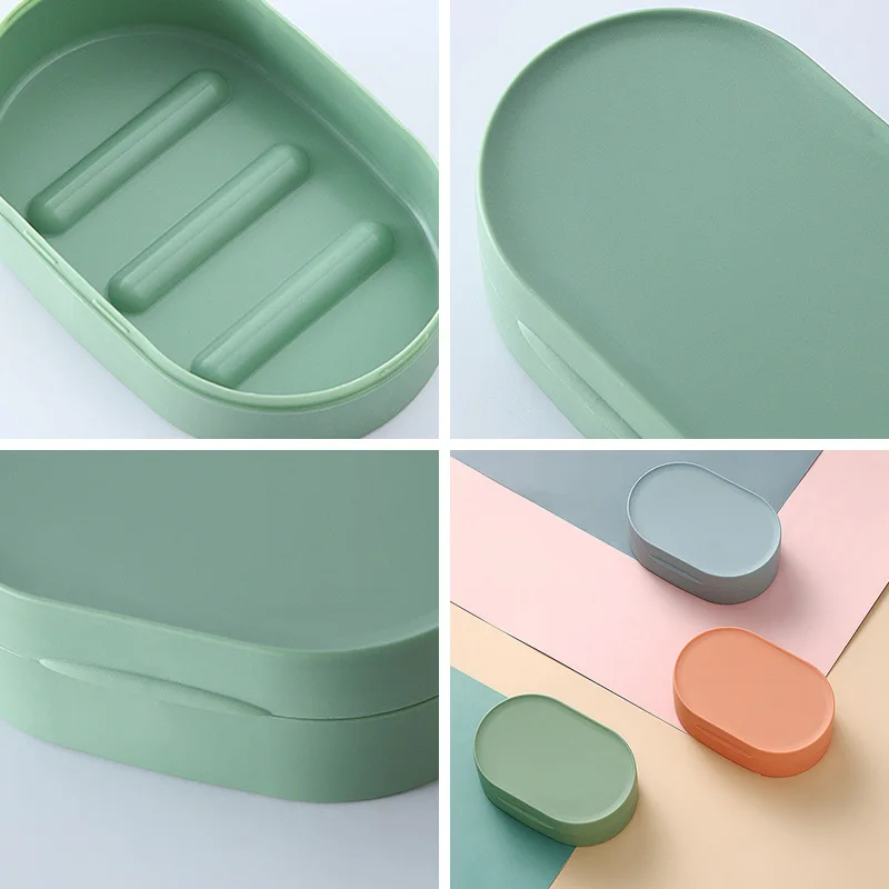 1PC portasapone da bagno portatile con coperchio scatola di sapone in plastica per la casa mantiene il sapone secco portasapone da viaggio Essentials Dropship  15