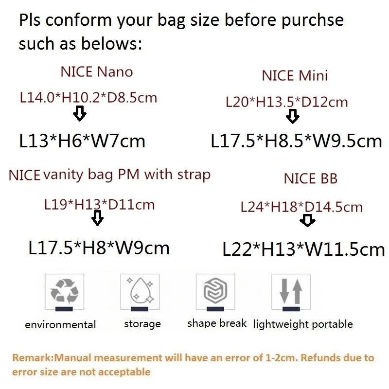 Felt Bag Organizer Fits For NICE Nano Mini BB Felt Cloth Insert Bag Organizer Makeup Handbag Organizer Travel Inner Purse Portable Cosmetic Bags