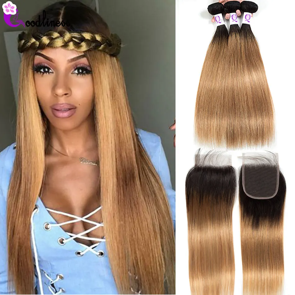 Blonde ombre weave with closure Clearance