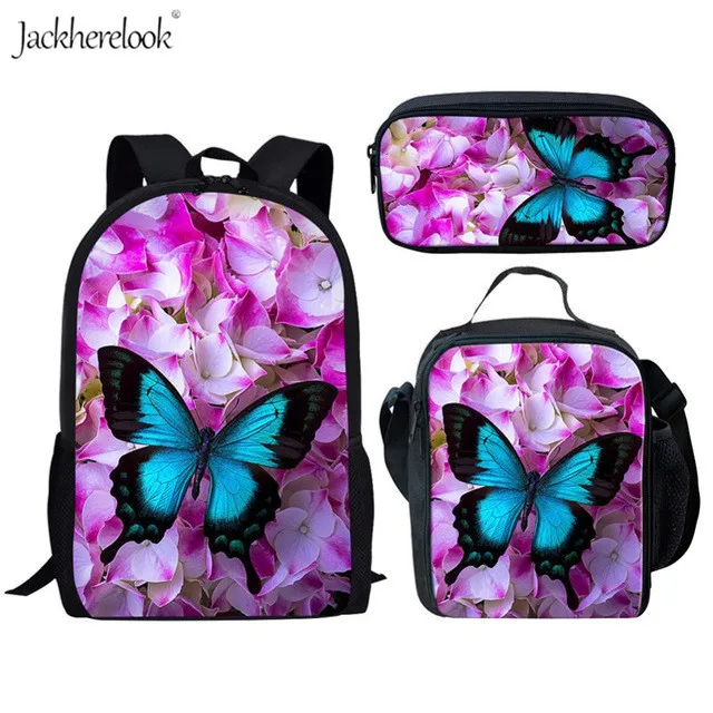 Jackhereook милые детские школьные рюкзаки с принтом бабочек большой емкости школьные сумки детский подарок книжные сумки ранец Mochilas - Цвет: HMC2638