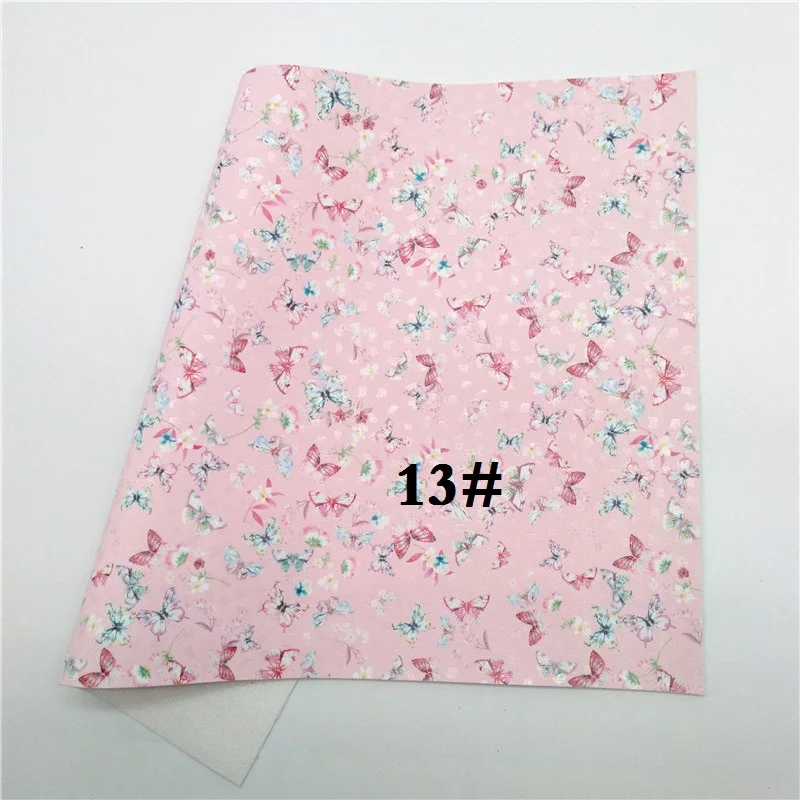 Glitterwishcome 21X29 см A4 размер винил для бантов с принтом бабочки кожа Fabirc искусственная кожа листы для бантов, GM375A - Цвет: 13