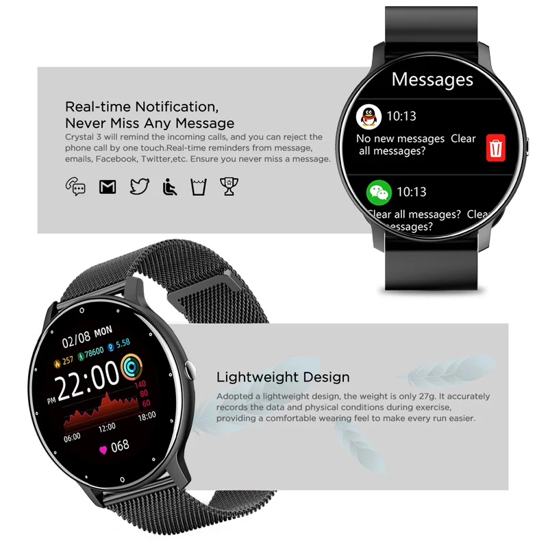 Lige-full Touch Screen Relógio Inteligente para Senhoras Relógio de Fitness Esportes Ip67 à Prova d Água Bluetooth Android Ios Feminino 2023 - Image 5