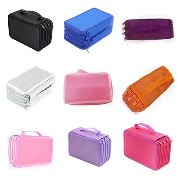 

HOT Four Floors Pencil Case Solid Color Square Sketch Lead Coloring Pencil-Box 72 Hole Pencil Bag High Capacity Art Supplies
