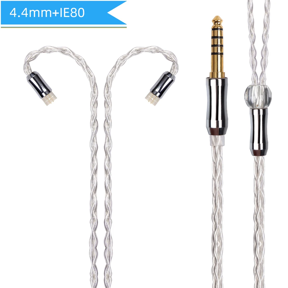 4.4mm IE80 White FDBRO 8 ядро 6N монокристаллической Медь посеребренный кабель 2,5/3,5/4,4 мм балансный кабель с A2DC IE80 IM для IM50 IM70 IE80s A5 - Цвет: 4.4mm IE80 White