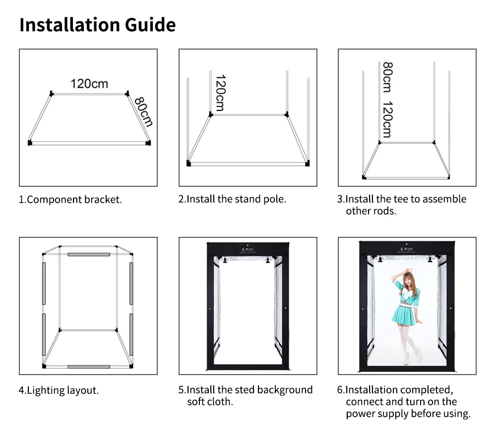 200 см x 120 см x 100 см затемняемый световой софтбокс для фотостудии складной фон для фотосъемки комплект палаток