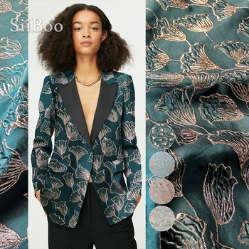 

Designer luxury metalic jacquard brocade fabric for dress coat suits silver/pink/blue/green tela tejido SP5721 Free shipping