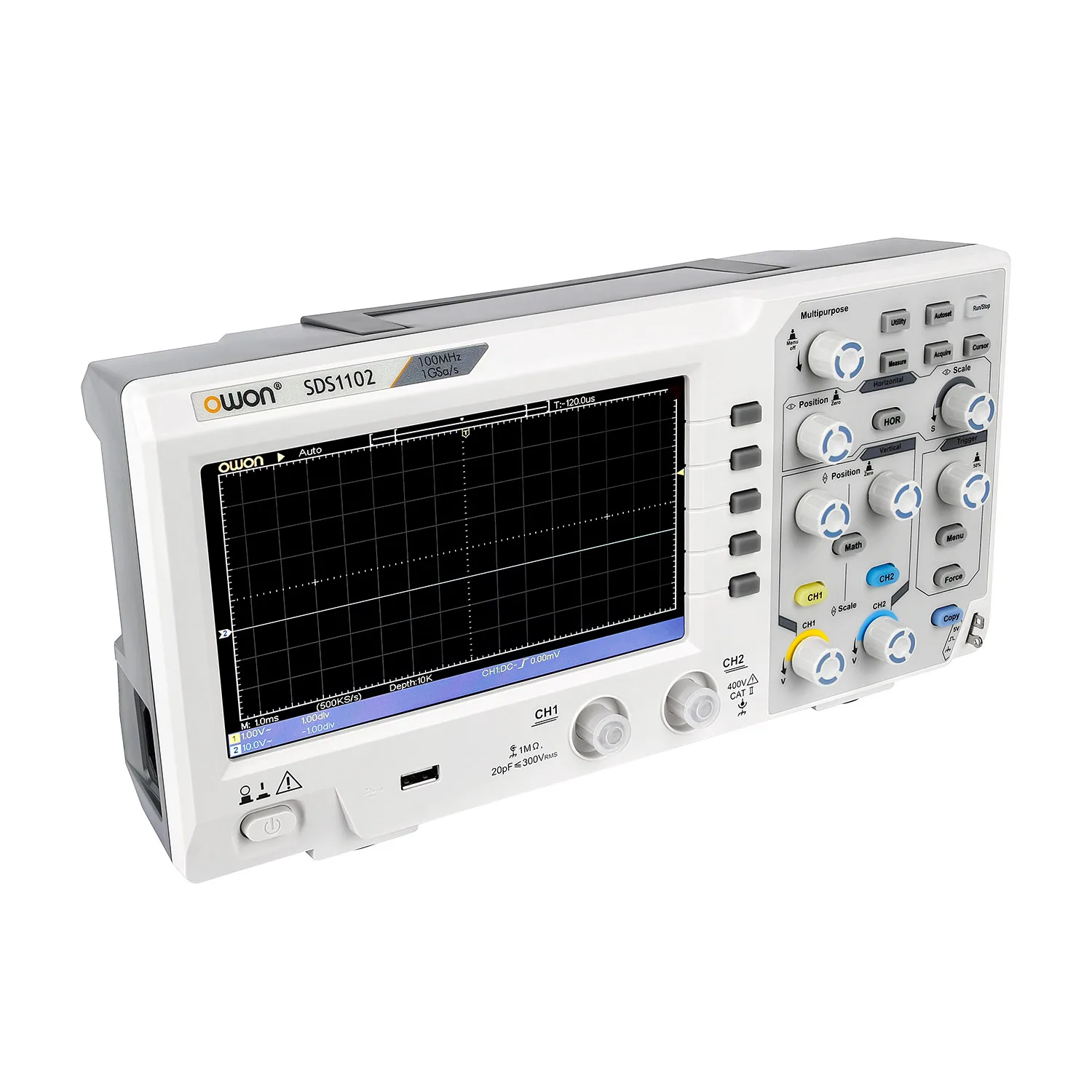SDS1102Desktop цифровой осциллограф комплект AC110-220V Профессиональный запоминающий USB 200 МГц 2-канальный 1GSa/s 7''TFT камера ЖК-дисплей запись Длина 40K