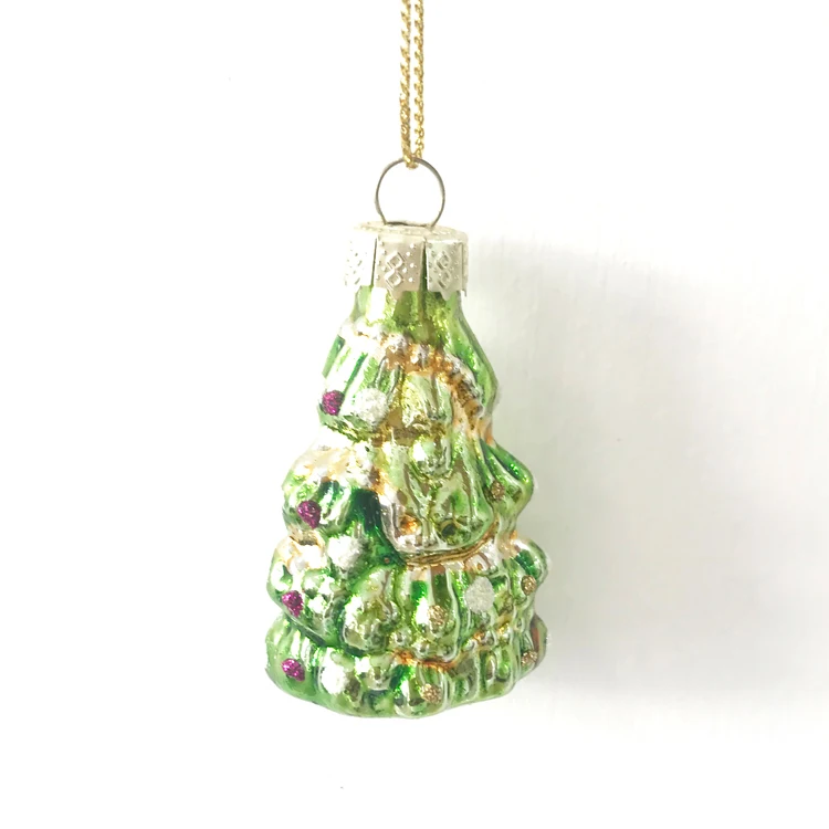 

Glass Decoration Creative Pendant Mall Window Gift Foreign Trade 2 Inch Small Christmas Tree