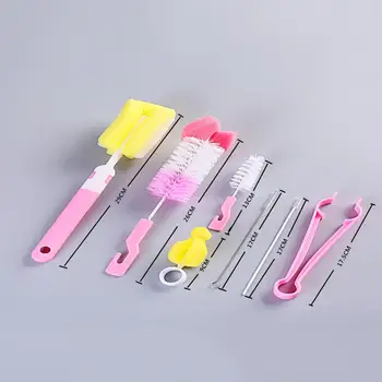 

7Pcs/Set Newborn Baby Milk Bottle Cleaning Brushes Baby Feeding Drinking Straw Washing Tool Bottle Brushes