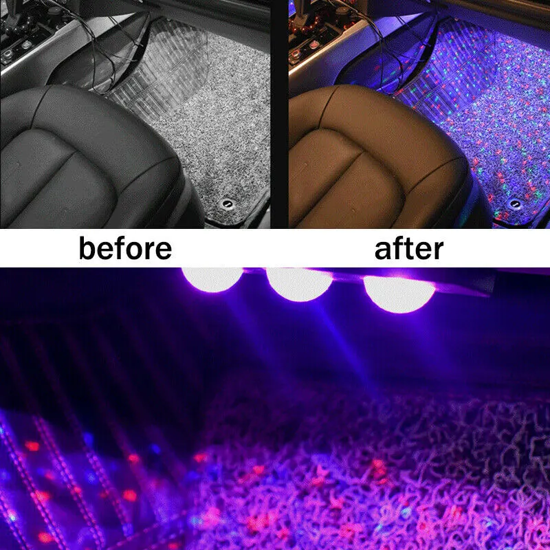 Автомобильный USB светодиодный контроллер вспышки звездного света RGB музыкальный ритм сенсорный и звуковой контроль автомобильный плафон внутреннего освещения