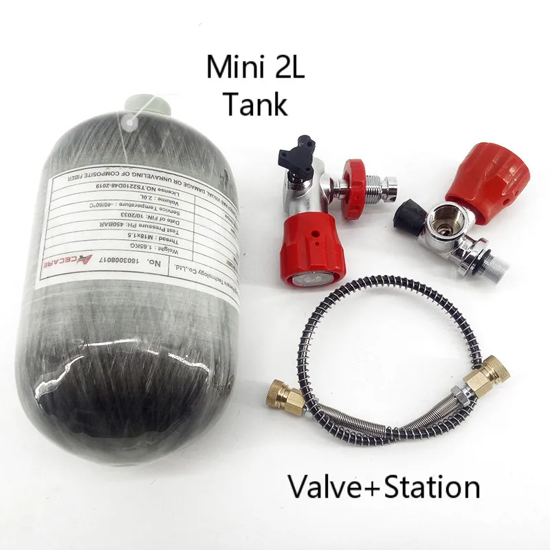 AC5020 Cylinder Hpa Air Tank Mini 4500Psi 2L Pcp Airsoft Hunting Scuba Paintball Diving Bottle Pcp Air Rifle Underwater Gun