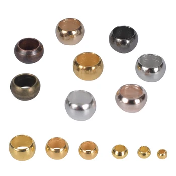 

500Pcs/Lot Copper Ball Crimp End Beads Diy Bracelet Necklace Accessories Stopper Spacers Beads For Jewelry Making