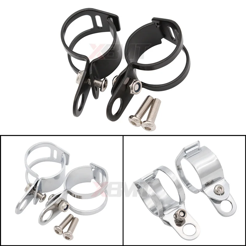 

Motorcycle Universal Turn Signal Lamp Headlight Mount Bracket Clamp Holder For 30mm-45mm Front Fork