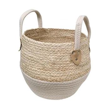 

Woven Storage Basket Desktop Storage Box Snack Toy Storage Box Holder Seagrass Wickerwork Basket Home Décor