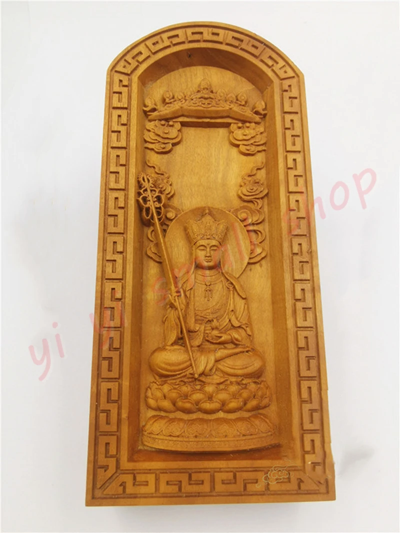 

Buddhist token, relief, jujube wood, Tibetan king Bodhisattva token, Tibetan king statue, Buddhist supplies