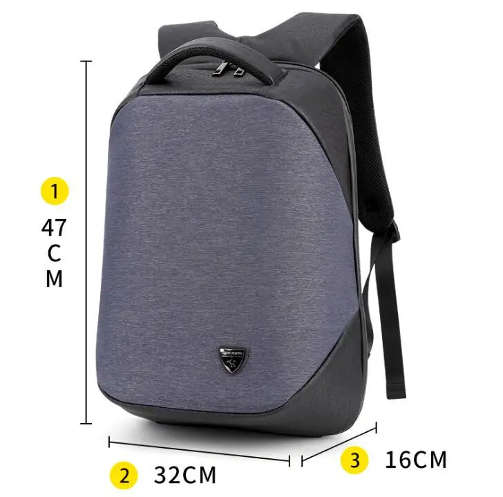 Трехмерный цифровой рюкзак для хранения с защитой от кражи, рюкзак для улицы, мужская сумка для студентов колледжа, зарядка через USB - Цвет: 5
