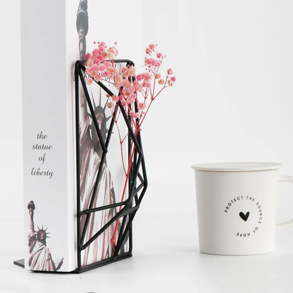 Кронштейн для книг черный металлический нескользящий 2 шт.|Подставки хранения и